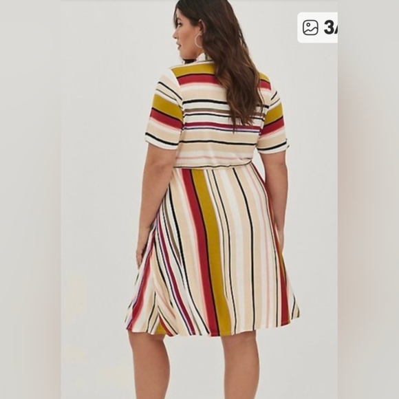 Torrid Colorful Striped Midi Skater Dress 👗 W/ Pockets 😉 Size 2X - Picture 2 of 12